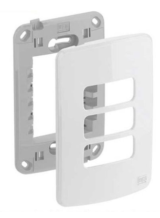 Placa 4X2 3 Postos Com Suporte Branco Linha Compose Weg