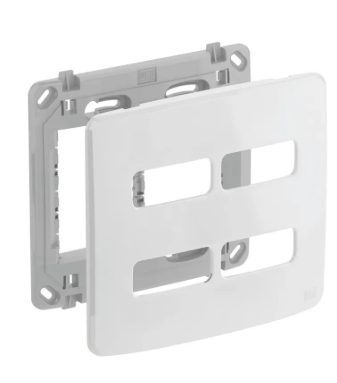 Placa 4X4 4 Postos Com Suporte Branco Linha Compose Weg