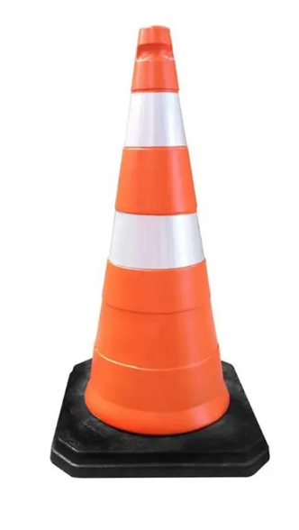 Cone Pl4060 DE Sinalizacao 75CM Laranja E Branco Com Base Plastcor