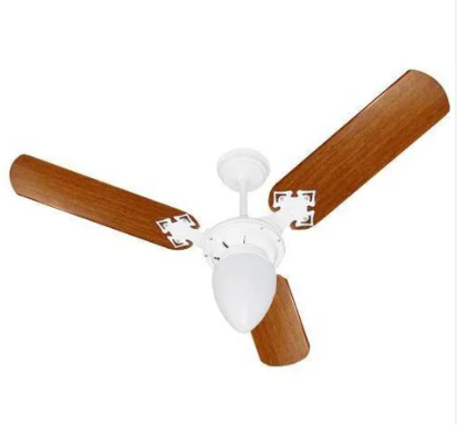 Ventilador Teto New Delta Light Bco 3PPM 127V C3v Branco/Madeira