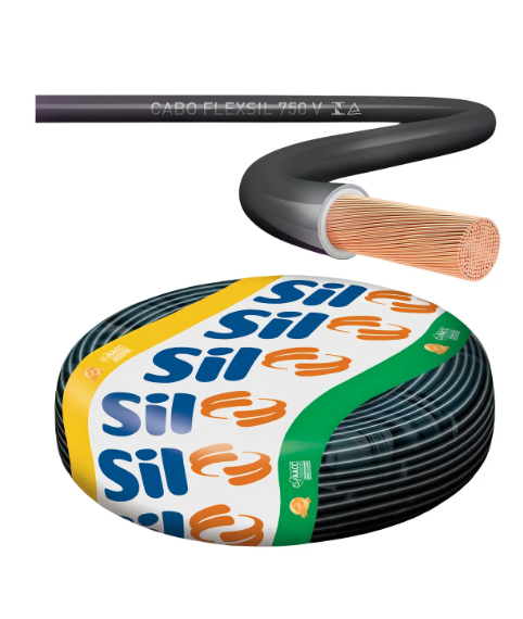 Cabo Flexsil 50,00MM 750V Preto Sil