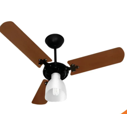 Ventilador Teto New Ventura Flow Pto 127V Preto/Madeira Ventidelta