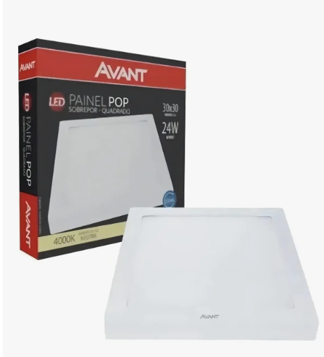 Plafon 24W Sobrepor Quadrado 4000K Avant 30X30