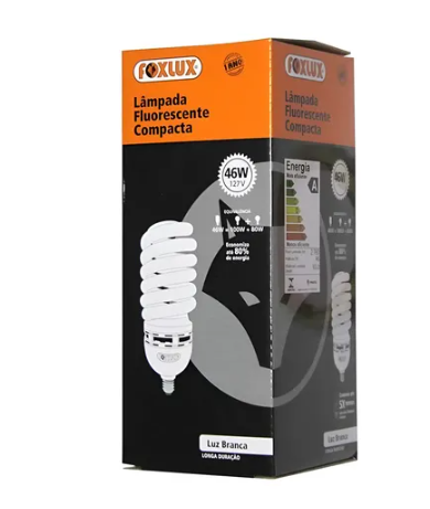 Lampada Espiral 46W Foxlux 127V E 27 6400K Eb85 27