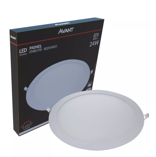 Plafon 24W Embutir Redondo 6500K Biv Avant