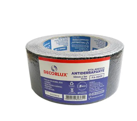 Fita Antiderrapante, Preta, 50MMX5M, CX 1UND Deecorlux