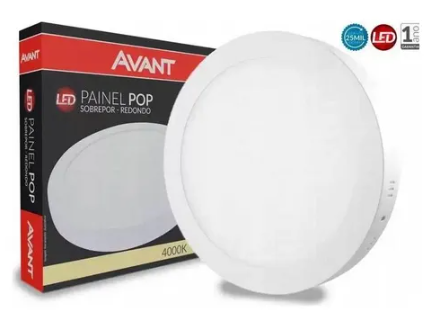Plafon 18W Sobrepor Redondo 4000K Avant
