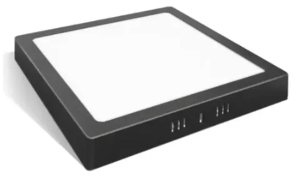 Plafon Quadrado Sobrepor 18W Preto 6500K Lumanti