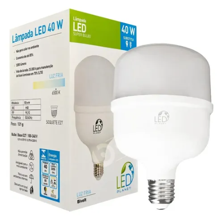 Lampada DE Led 40W Soq E27 6500K 3200LM Ledplanet