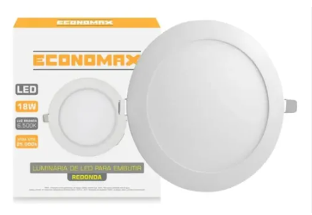 Plafon Embutir Redondo 18W 6500OK Economax