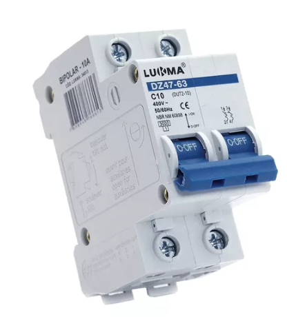 Disjuntor Din Bipolar 2P 10A (3KA) Lukma