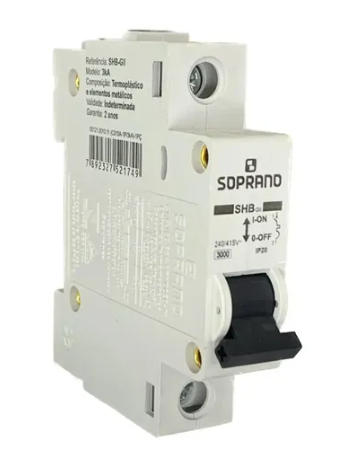 Disjuntor Din Mono 1P 70A Soprano