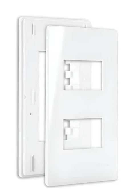 Placa 4X2 2 Postos Horiz Separados BR Com Suporte Linha Infinit Margirius