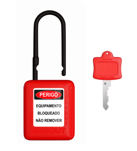 Cadeado Plast Haste Plastica / Vermelho / 01 CH / 38X6,3MM / CD Cpvm140cd Tagout