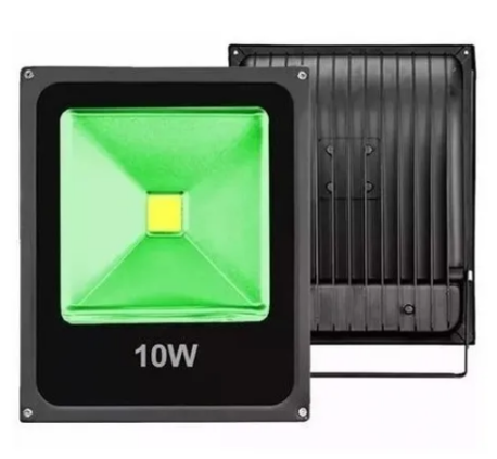 Refletor Slim Smd Fit 10W Verde Ip65 Bivolt Ctb