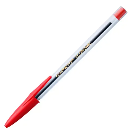 Caneta Esferografica Economic Cristal Vermelha CX C/100 1987002 Compactor