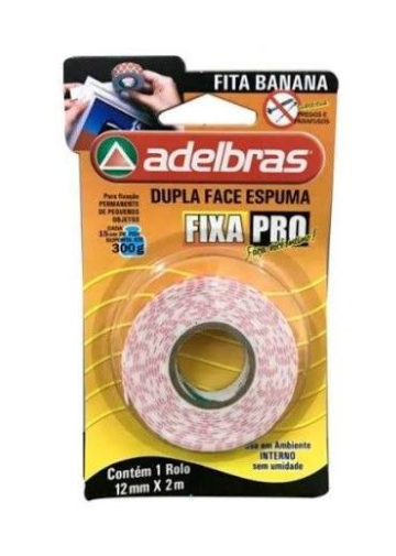 Fita Dupla Face Fixa Pro Espuma 12MMX2M Unidade 0816000001 Adelbras