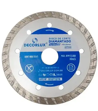 Disco DE Corte Diamantado, Turbo, 110X20MM, BL 1UND Decorlux