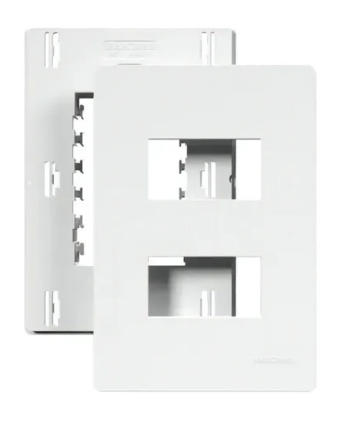 Placa 4X2 2 Postos Horiz BR Com Suporte Linha Infinit Margirius
