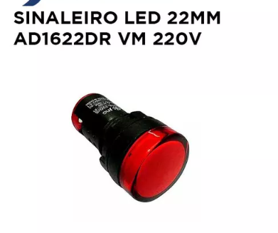 Sinaleiro Led 22MM Ad1622dr Vermelho 12V Jng