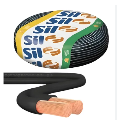 Cordao Flex Paralelo Sil 300 V 2X0,75 Preto