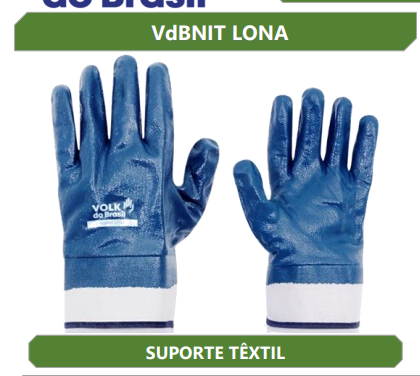 Luva Vdbnit Lona Banho Nitrilico Azul Volk